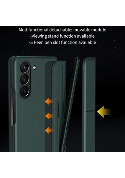 Samsung Galaxy Z Fold6 5G Kılıf için Stylus-Yeşil ile Kickstand Sert PC İnce Telefon Kapağı (Yurt Dışından) modelleri