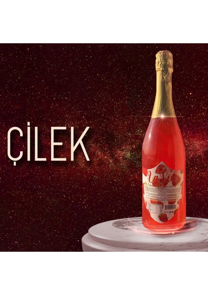 Alkolsüz Simli Şampanya Çilek Aromalı