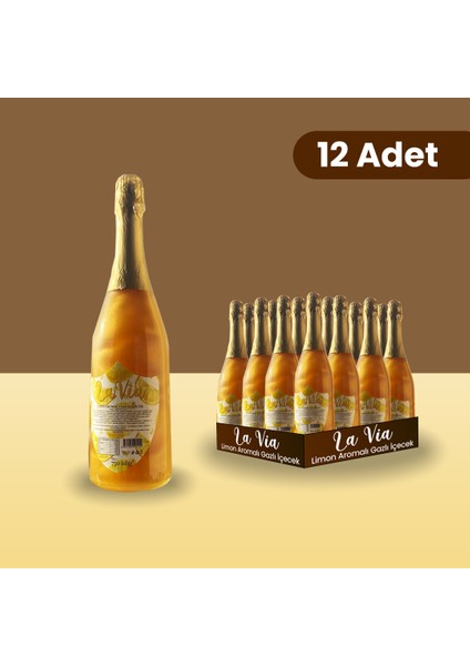 Alkolsüz Simli Şampanya Limon Aromalı 12X750 ml