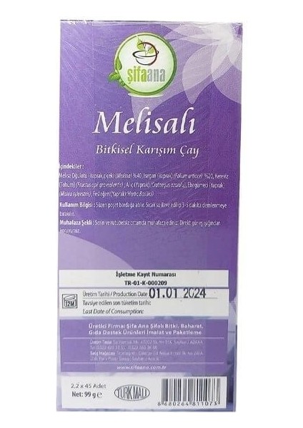 Melisalı Bitkisel Karışım Çay 45'li fırsatları