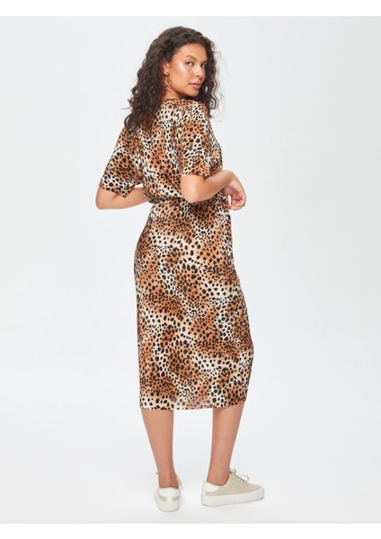 Kendinden Piliseli Leopar Desen Etek 69292