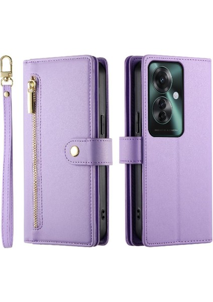 Oppo Oppo 11F Kickstand Cüzdan Bölmesi Bilek Kayışı Kartı Için Flip Case (Yurt Dışından) modelleri