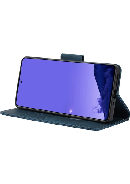 Xiaomi Redmi Note 13 Pro 4g Deri Kılıf Çiçek Cüzdan Kapağı-Mavi (Yurt Dışından) fırsatları
