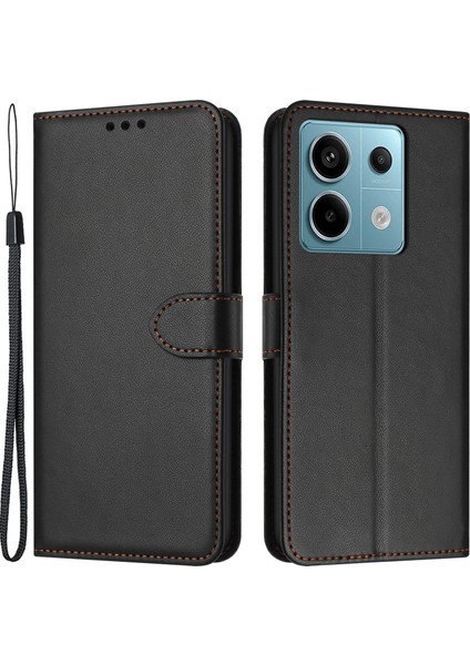 Xiaomi Redmi Note 13 Pro 5g Cüzdan Kılıf Deri Standlı Telefon Kapağı-Siyah (Yurt Dışından)