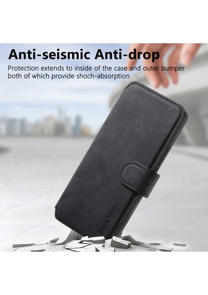 Caseneo Xiaomi Redmi Turbo 3 5g Kılıf Ayrılabilir Cüzdan Deri + Tpu Telefon Kapağı-Siyah (Yurt Dışından)