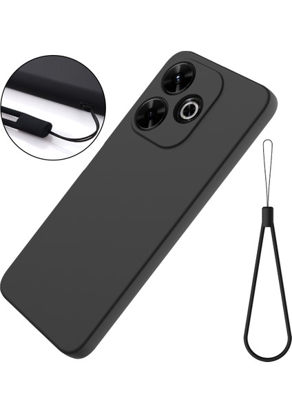 Xiaomi Redmi 13 5g/13 4g Kılıf Bilek Kayışlı Sıvı Silikon Telefon Kılıfı-Siyah (Yurt Dışından) fiyatları