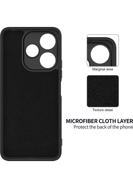 Xiaomi Redmi 13 5g/13 4g Kılıf Bilek Kayışlı Sıvı Silikon Telefon Kılıfı-Siyah (Yurt Dışından) modelleri