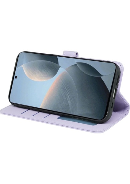 Xiaomi Poco F6 Pro 5g Kılıf Kübik Izgara Deri Cüzdan Telefon Kapağı-Mor (Yurt Dışından) fırsatları