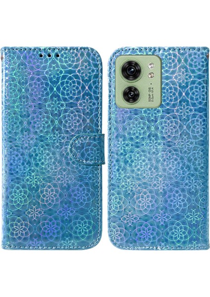 Motorola Kenar 40 Premium Pu Deri Glitter Renkli Cüzdan Kılıf (Yurt Dışından)