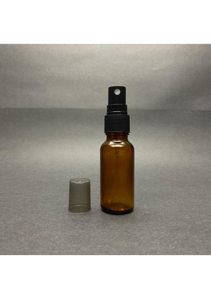 20 ml Amber Cam Şişe Siyah Spreyli , 20CC Kahverengi Spreyli Boş Şişe x 6 Adet