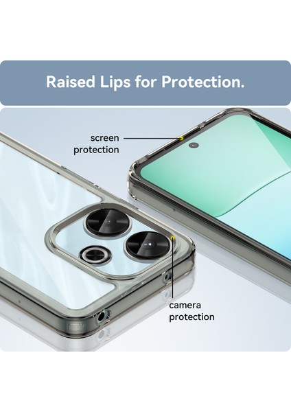 Xiaomi Redmi 13 5g/13 4g Kılıf Tpu+Akrilik Düşmeyi Önleyici Telefon Kapağı-Şeffaf Gri (Yurt Dışından) indirimleri