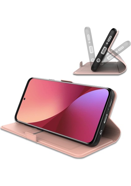 Xiaomi Redmi 13 5g/13 4g Kılıf Pu Deri Telefon Kılıfı, Kart Tutuculu-Gül Altın (Yurt Dışından)