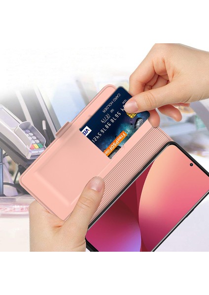 Xiaomi Redmi 13 5g/13 4g Kılıf Pu Deri Telefon Kılıfı, Kart Tutuculu-Gül Altın (Yurt Dışından)