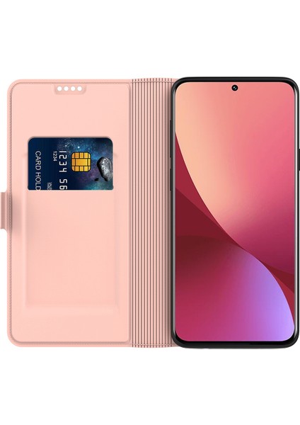 Xiaomi Redmi 13 5g/13 4g Kılıf Pu Deri Telefon Kılıfı, Kart Tutuculu-Gül Altın (Yurt Dışından)