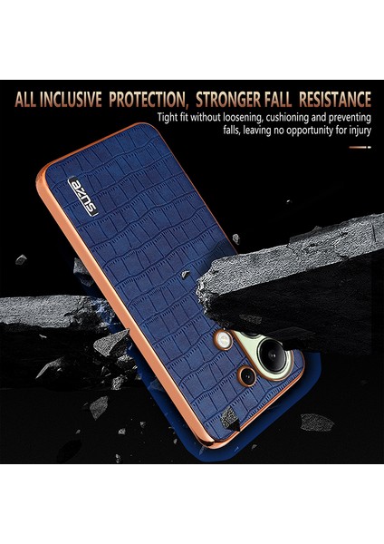 Azns Xiaomi Redmi Note 13 4g Kılıf Galvanik Timsah Doku Pu+Tpu Arka Telefon Kapağı-Beyaz (Yurt Dışından)