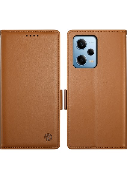 Xiaomi Redmi Note 12 Pro 5g Kılıf Telefon Deri Kapak-Kahverengi (Yurt Dışından)