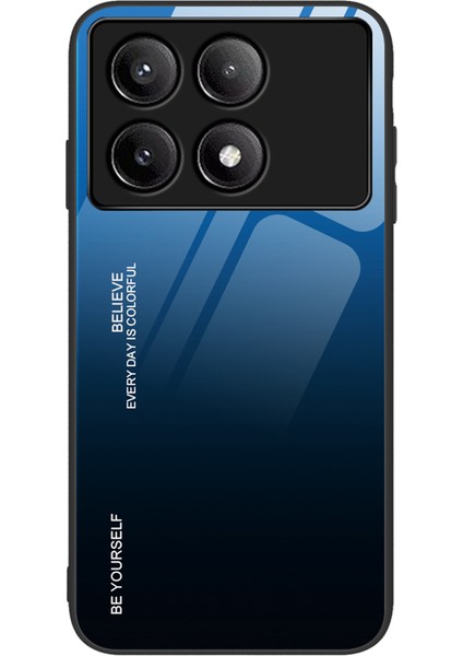 Xiaomi Poco F6 Pro 5g Temperli Cam Telefon Kapağı Degrade Renk-Mavi/siyah (Yurt Dışından)