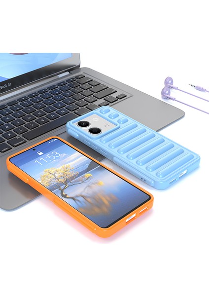 Kapsül Serisi Xiaomi Redmi Note 13 Pro 5g Kılıf Yumuşak Tpu Nervürlü Telefon Kapağı-Siyah (Yurt Dışından)