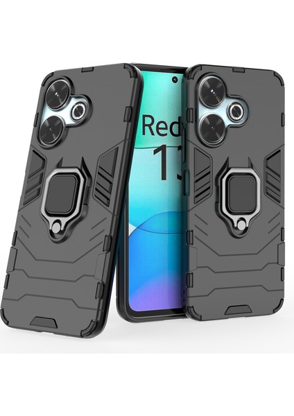 Xiaomi Redmi 13 5g/13 4g Kılıf Armor Pc+Tpu Telefon Kılıfı, Halkalı Kickstand-Siyah (Yurt Dışından) fiyatları