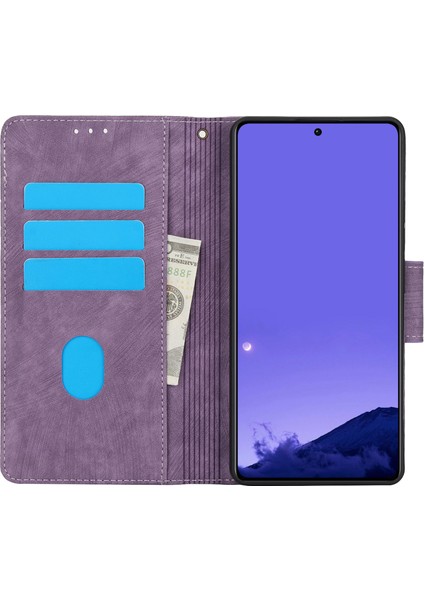 Xiaomi Redmi Note 13 5g Kılıf Desen Baskı Anti-Düşme Deri Telefon Kapağı-Mor Için (Yurt Dışından)