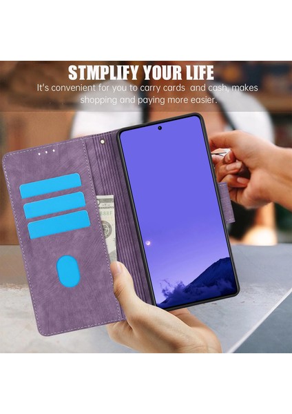 Xiaomi Redmi Note 13 5g Kılıf Desen Baskı Anti-Düşme Deri Telefon Kapağı-Mor Için (Yurt Dışından)