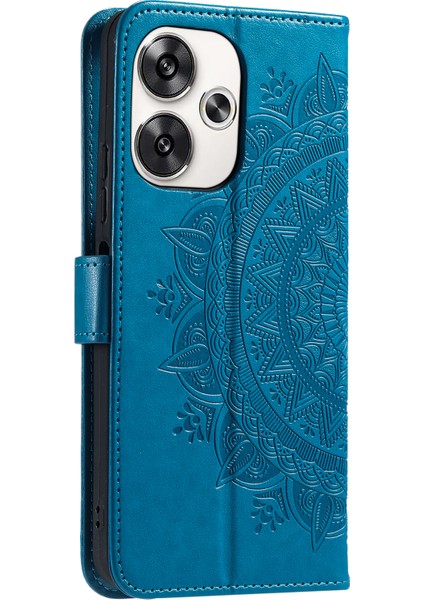 Xiaomi Poco F6 5g Kılıf Baskılı Totem Pu Deri Telefon Kapağı-Mavi (Yurt Dışından) indirimleri