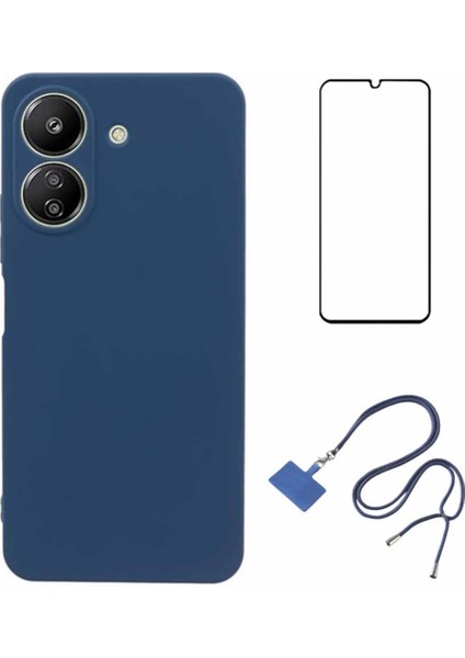 Wanlonfeng Rb1 Serisi Xiaomi Redmi Için 13C 4g Kılıf Tpu Telefon Kapağı Ön Ekran Filmi-Safir (Yurt Dışından)