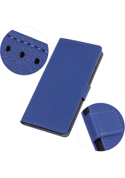 Xiaomi Poco F6 5g Standlı Kılıf Dokulu Pu Deri Telefon Kapağı-Mavi Için (Yurt Dışından) modelleri