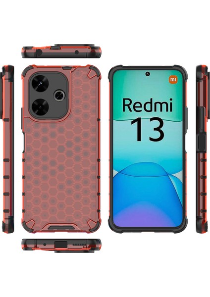 Xiaomi Redmi 13 5g/13 4g Kılıf Petek Pc+Tpu Hibrit Telefon Kapağı-Kırmızı (Yurt Dışından) modelleri
