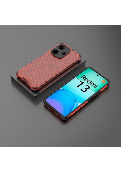 Xiaomi Redmi 13 5g/13 4g Kılıf Petek Pc+Tpu Hibrit Telefon Kapağı-Kırmızı (Yurt Dışından) indirimleri