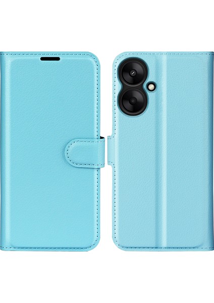 Xiaomi Redmi 13C 5g Kılıf Deri Telefon Kapağı Litchi Doku-Mavi Için (Yurt Dışından)