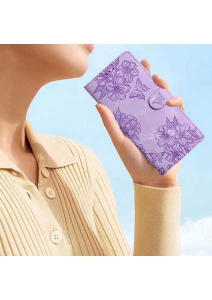 Xiaomi Redmi Için Not 13 5g Kılıf Çiçek Desenli Cilt Dokunmatik Anti-Damla Deri Telefon Kapağı-Mor (Yurt Dışından) fırsatları