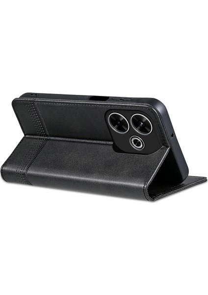 Azns Xiaomi Redmi 13 5g/13 4g Deri Telefon Kılıfı Manyetik Otomatik Kapanış-Siyah (Yurt Dışından) fırsatları