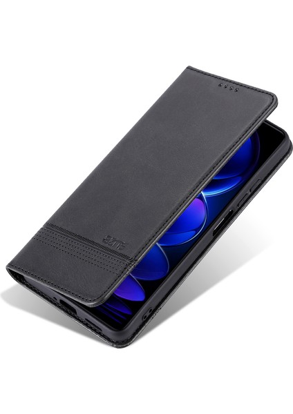 Azns Xiaomi Redmi 13 5g/13 4g Deri Telefon Kılıfı Manyetik Otomatik Kapanış-Siyah (Yurt Dışından) indirimleri