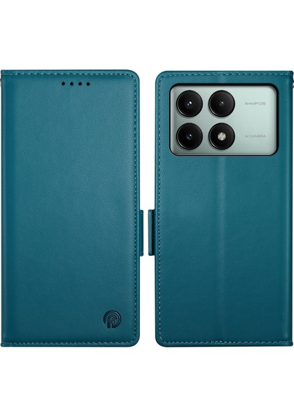 Xiaomi Redmi K70E 5g Kılıf Cüzdan Deri Telefon Kapağı-Mavi (Yurt Dışından)