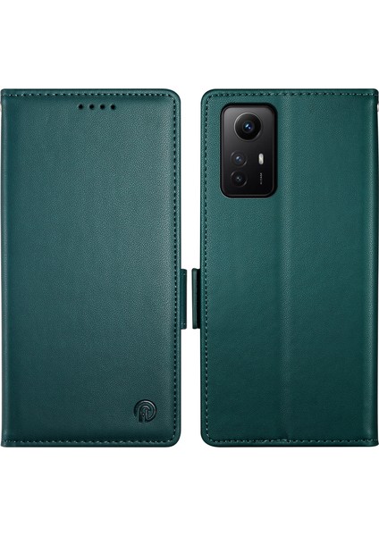 Xiaomi Redmi Note 12S 4g Kılıf Standı Manyetik Toka Deri Telefon Kapağı-Siyahımsı Yeşil (Yurt Dışından)
