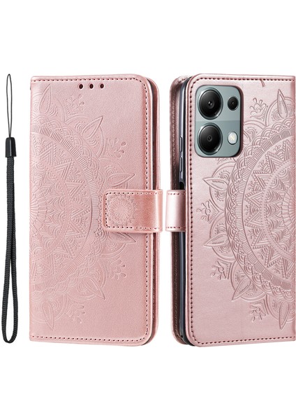 Xiaomi 14T Standlı Kılıf Baskılı Totem Pu Deri Cüzdan Telefon Kapağı-Gül Altın Için (Yurt Dışından)