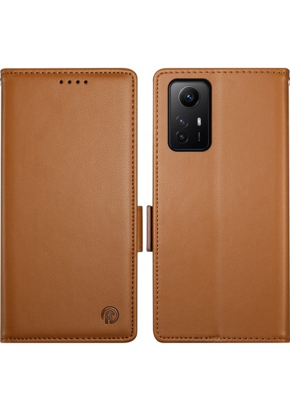 Xiaomi Redmi Note 12S 4g Kılıf Standı Manyetik Toka Deri Telefon Kapağı-Kahverengi (Yurt Dışından)