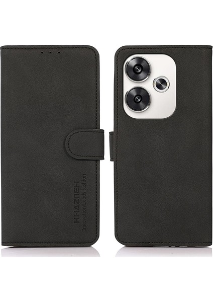 Khazneh Xiaomi Poco F6 5g Kılıf Manyetik Toka Deri Cep Telefonu Kapağı-Siyah (Yurt Dışından)