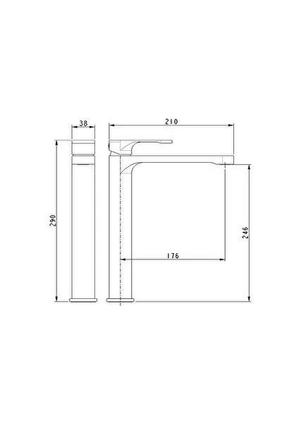 Bocchi Riva Yüksek Lavabo Bataryası Krom 1029-0002