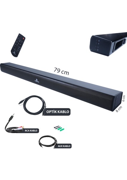 Maxword SLC-160BT Optik Çıkışlı 2.0 Kanal BT Soundbar TV Ses Sistemi 160W (79x8x6 cm)