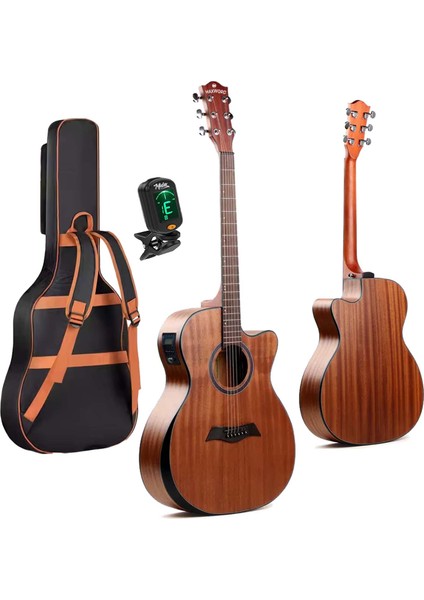 M450-EQ Profesyonel Masif Ağaç Elektro Akustik Gitar Seti 4/4 Yetişkin Seri üst Segment