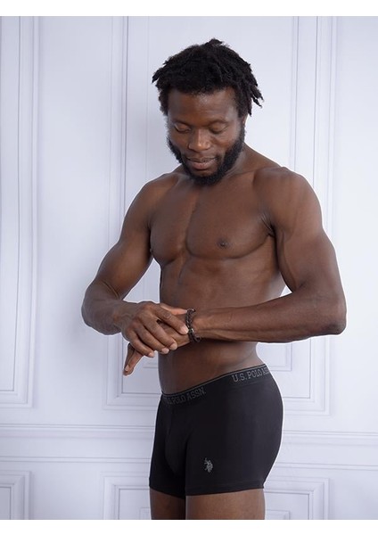 Pamuk 3'lü Paket Erkek Boxer .80097-Usp Siyah