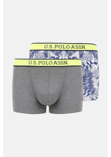 U.s. Polo Assn Erkek 2'li Boxer 80479-USP GRİ-RENKLİ BASKILI