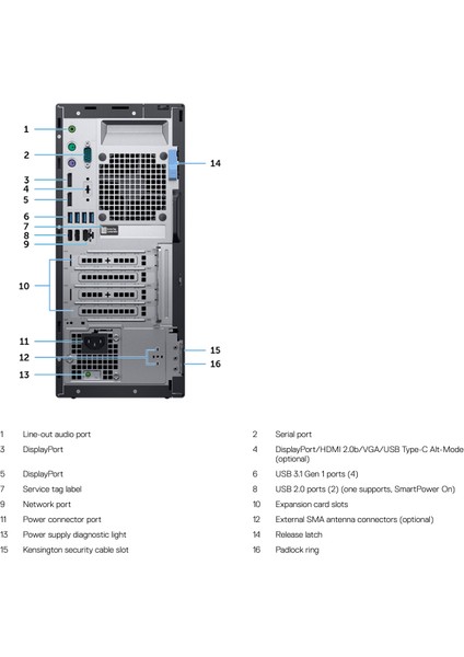 DELL 7070SFF İ5-9500 8GB 256GB SSD 2GB AMD RADEON R5-430 EKRAN KARTI UBUNTU PC