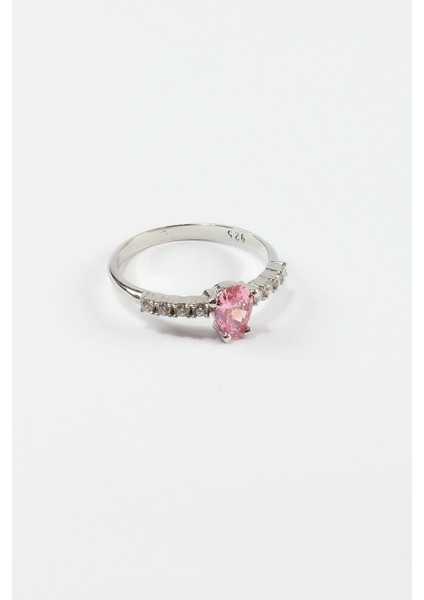 Taşlı Damla Tasarım Yüzük 925 Ayar Gümüş