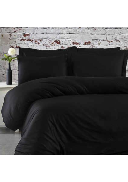 %100 Pamuk 62 Tel (155 TC) Çift Kişilik Nevresim Takımı 180x200cm +30cm Lastikli Çarşaflı (4 Yastık)