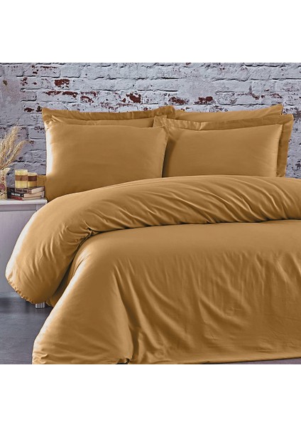 %100 Pamuk 62 Tel (155 TC) Çift Kişilik Nevresim Takımı 180x200cm +30cm Lastikli Çarşaflı (4 Yastık)