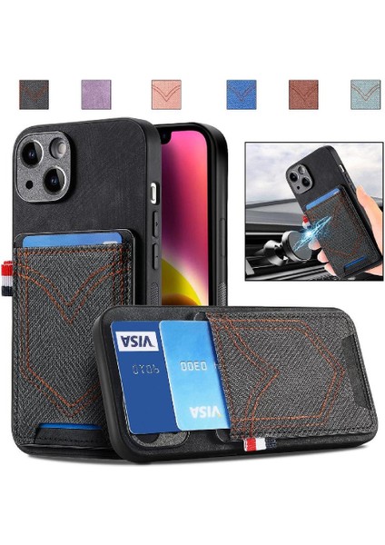 IPhone 14 Için Kılıf Kot Cep Tasarım Manyetik Araç Montaj Crad Yuvası (Yurt Dışından) fiyatları