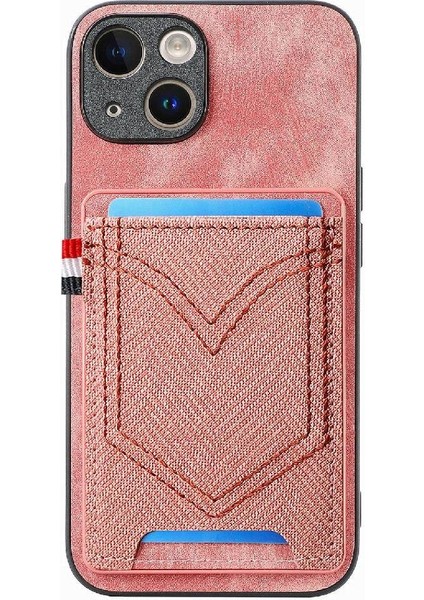 IPhone 15 Için Kılıf Artı Crad Yuvası Kot Cep Tasarım Manyetik Araç Montaj (Yurt Dışından)